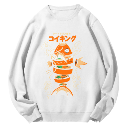 Japanese Seafood Round Neck Sweatshirt-Zazasy