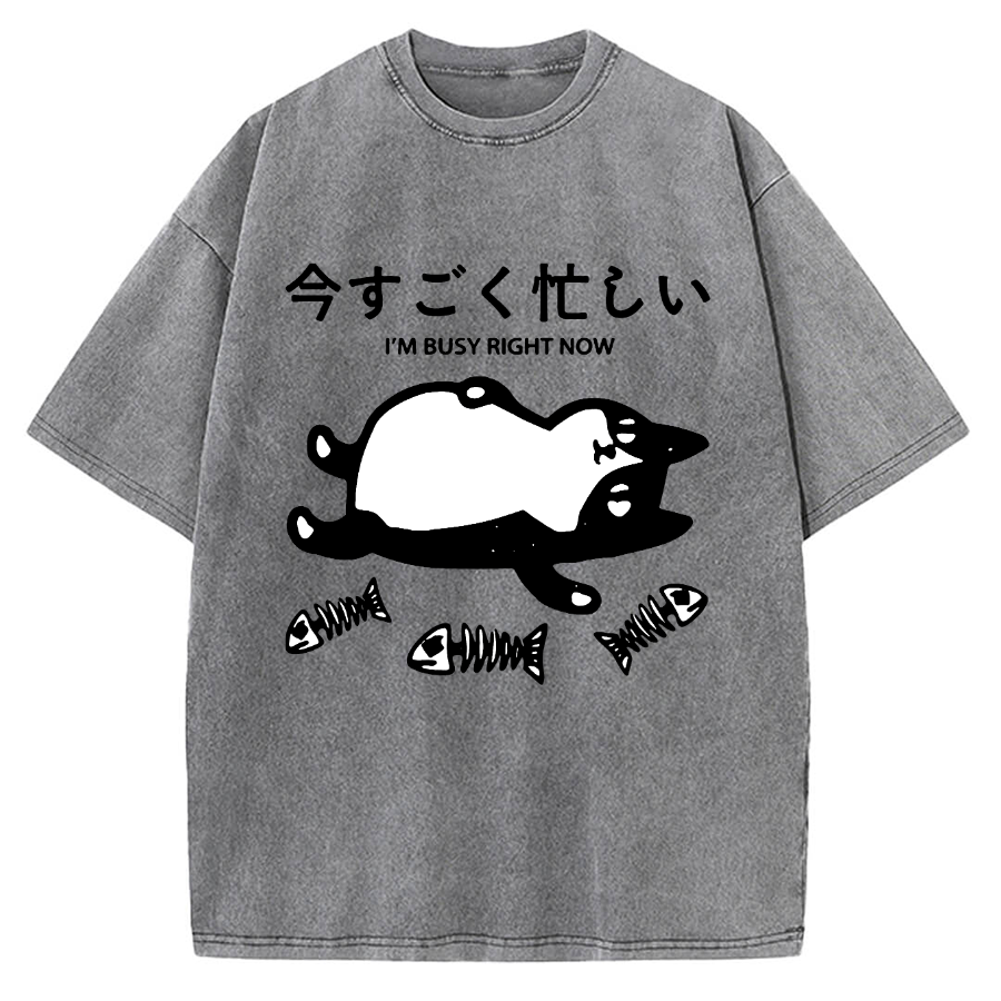 Tokyo-Tiger I'm Busy Right Now Vintage Washed T-shirt
