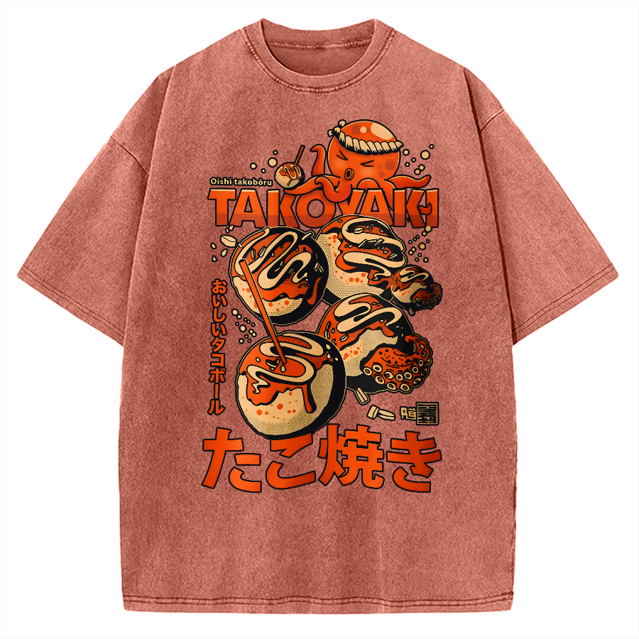 Japanese Takoyaki Vintage Washed T-shirt
