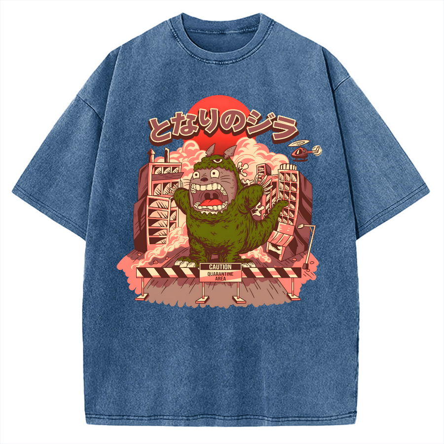 Tokyo-Assassin My Neighbor Zilla Kaiju Vintage Washed T-shirt
