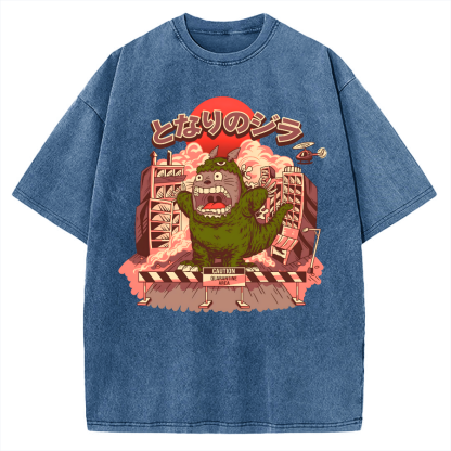 Tokyo-Assassin My Neighbor Zilla Kaiju Vintage Washed T-shirt