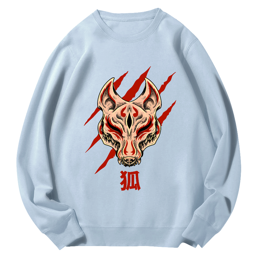 Fierce Fox Japan Round Neck Sweatshirt-Zazasy