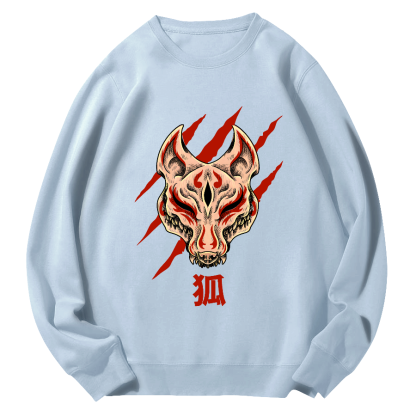 Fierce Fox Japan Round Neck Sweatshirt-Zazasy