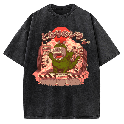 Tokyo-Assassin My Neighbor Zilla Kaiju Vintage Washed T-shirt