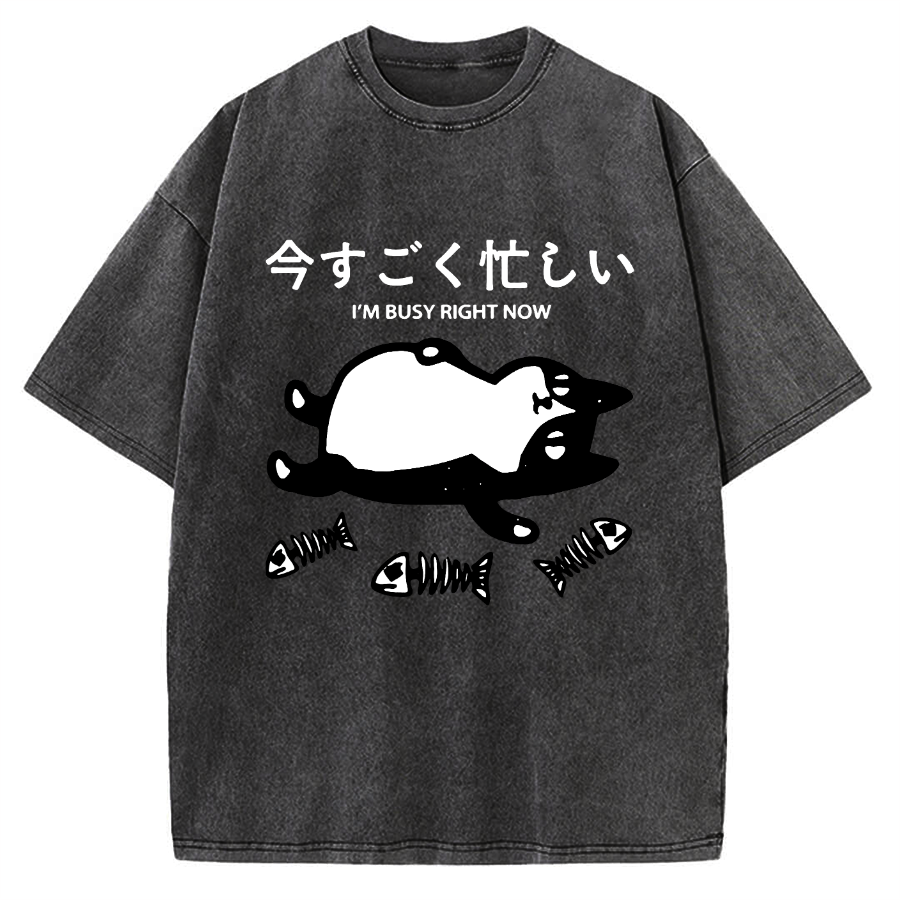 Tokyo-Tiger I'm Busy Right Now Vintage Washed T-shirt