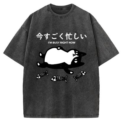 Tokyo-Tiger I'm Busy Right Now Vintage Washed T-shirt