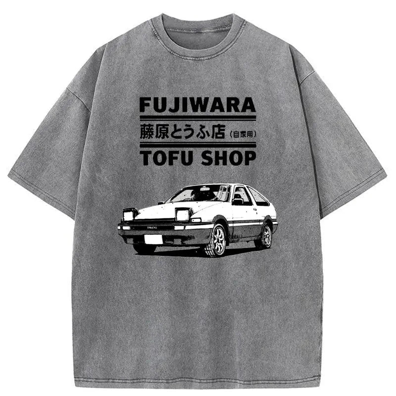 Tokyo-Assassin Fujiwara Tofu Shop Japan Washed T-Shirt-Tokyo Assassin