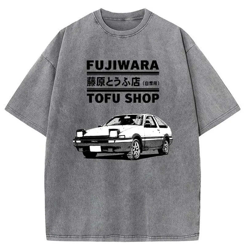 Tokyo-Assassin Fujiwara Tofu Shop Japan Washed T-Shirt-Tokyo Assassin