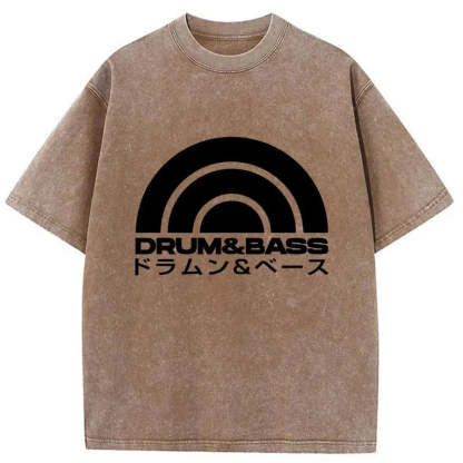 Tokyo-Assassin Drum & Bass Disc Washed T-Shirt-Tokyo-Assassin