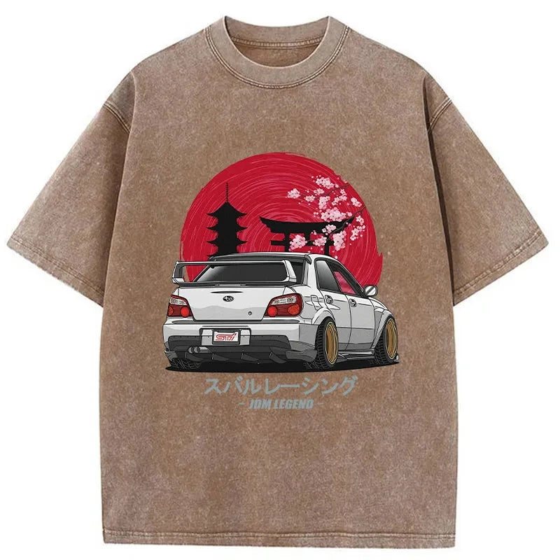 Tokyo-Assassin Subaru Racing Car Japanese Washed T-Shirt-Tokyo Assassin