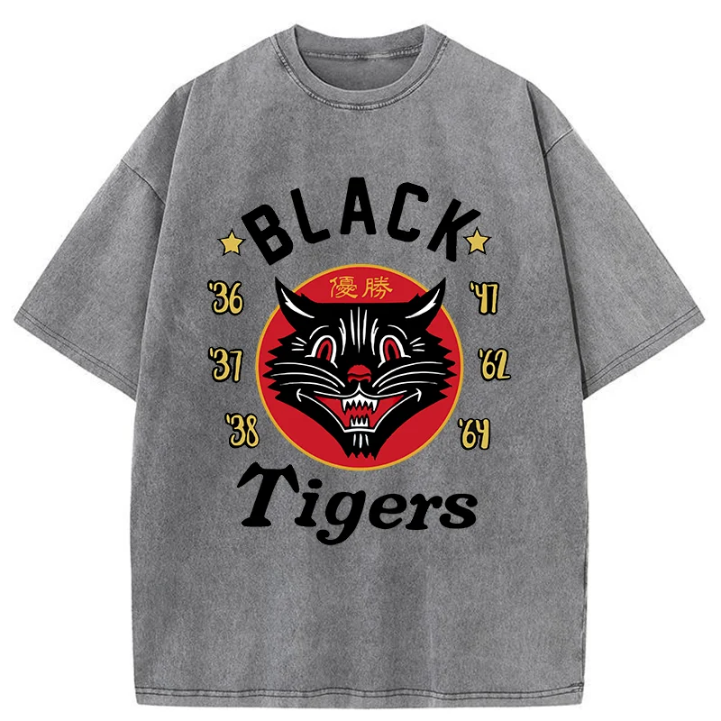 Tokyo-Assassin Japanese Black Tigers Washed T-Shirt-Tokyo-Assassin