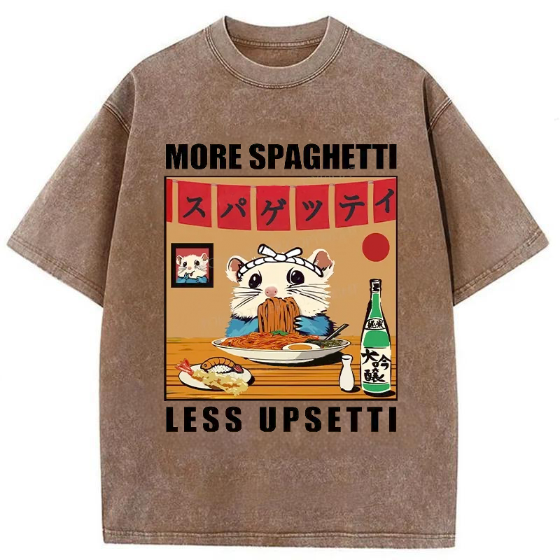 Tokyo-Assassin More Spaghetti Less Upsetti Hamster Washed T-Shirt-Tokyo-Assassin