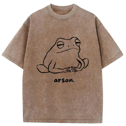 Tokyo-Assassin Japan Arsonist Frog Washed T-Shirt-Tokyo-Assassin