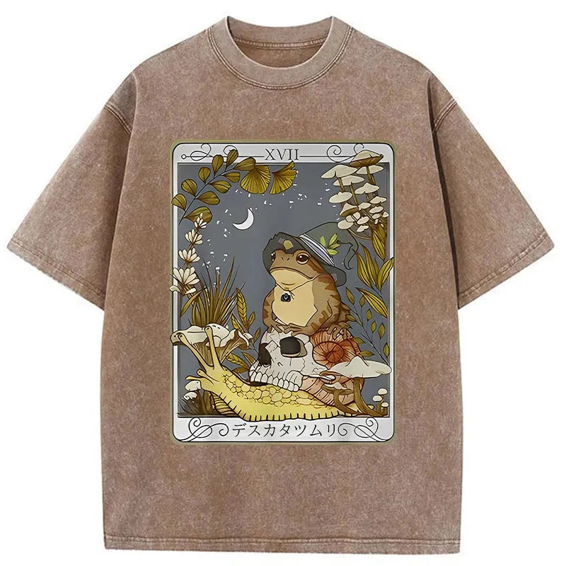 Tokyo-Assassin Magic Frog Japanese Washed T-Shirt-Tokyo Assassin