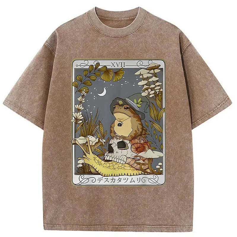 Tokyo-Assassin Magic Frog Japanese Washed T-Shirt-Tokyo Assassin