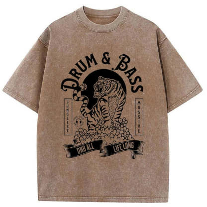 Tokyo-Assassin Drum & Bass Tiger Washed T-Shirt-Tokyo-Assassin