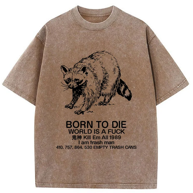 Tokyo-Assassin Born To Die World Is A Fuck Washed T-Shirt-Tokyo-Assassin