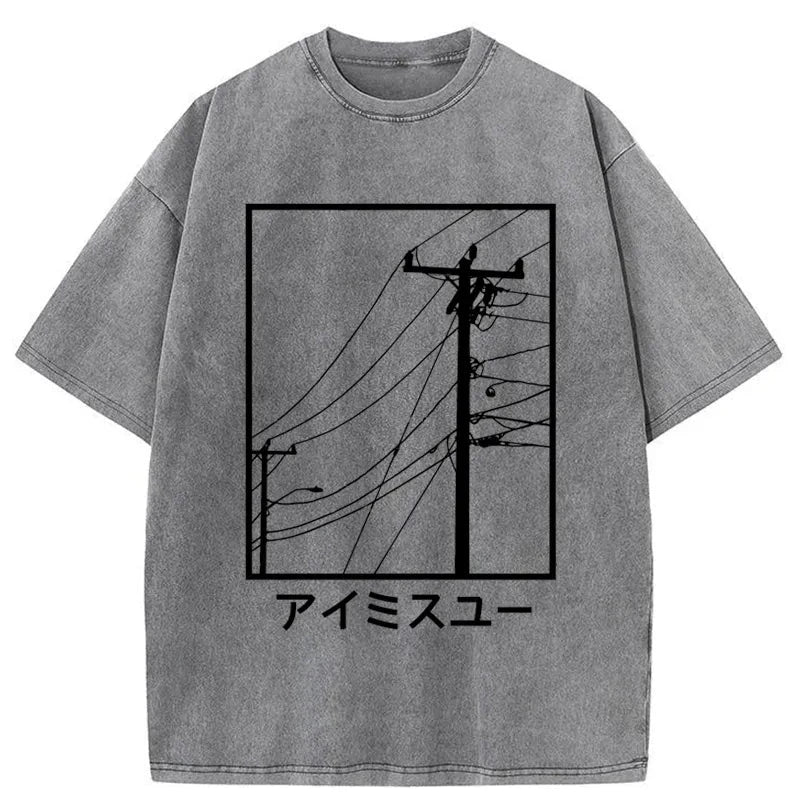 Tokyo-Assassin Wires And Cables Washed T-Shirt-Tokyo Assassin