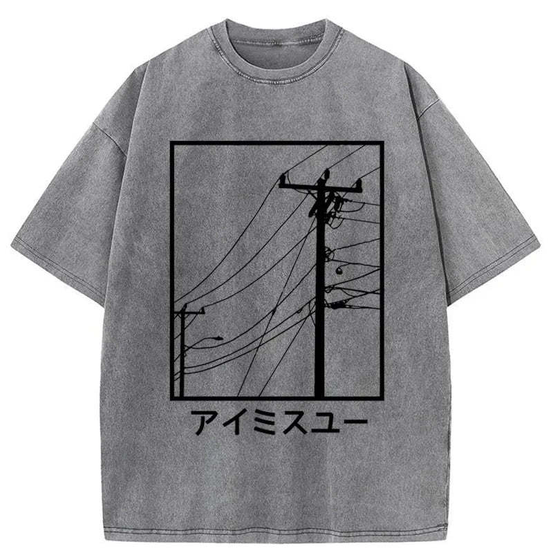 Tokyo-Assassin Wires And Cables Washed T-Shirt-Tokyo Assassin