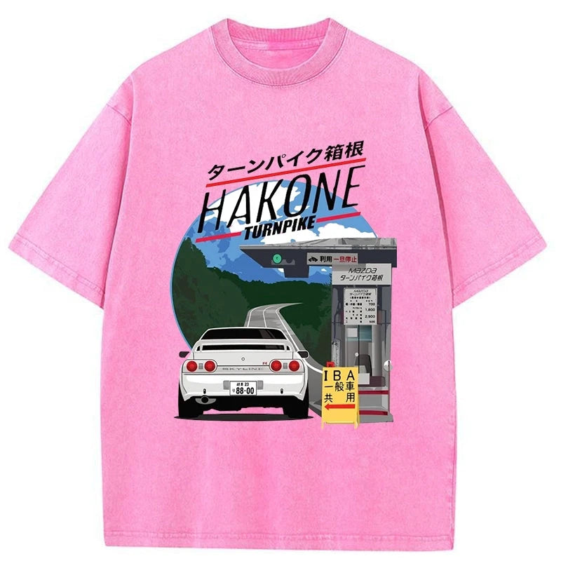 Tokyo-Assassin Hakone Nissan Skyline R32 JDM Washed T-Shirt-Tokyo-Assassin