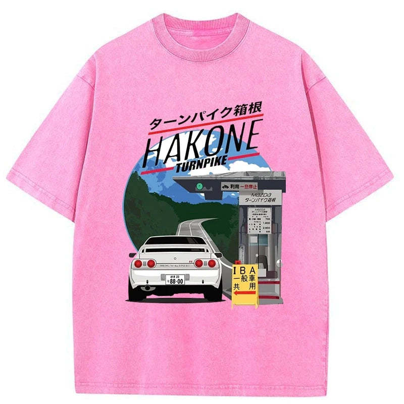 Tokyo-Assassin Hakone Nissan Skyline R32 JDM Washed T-Shirt-Tokyo-Assassin