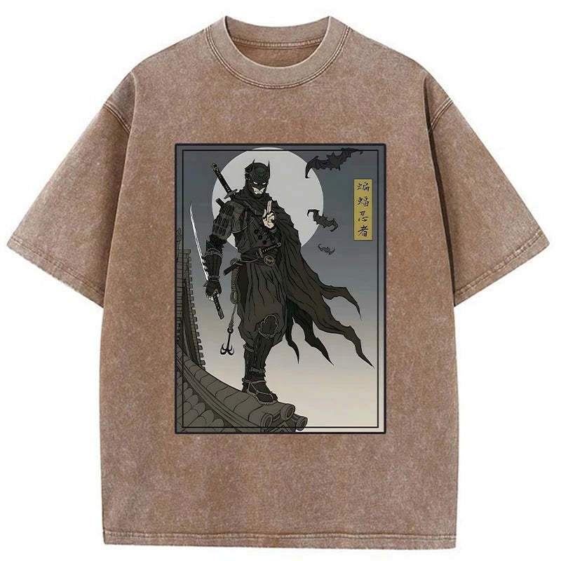 Tokyo-Assassin Japanese Batman Ninja Washed T-Shirt-Tokyo-Assassin
