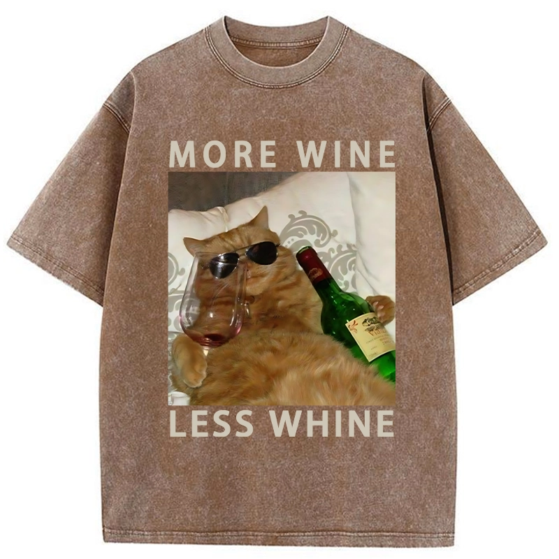 Tokyo-Assassin More Wine Less Whine Washed T-Shirt-Tokyo-Assassin