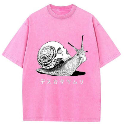 Tokyo-Assassin Death Snail Manga Washed T-Shirt-Tokyo-Assassin