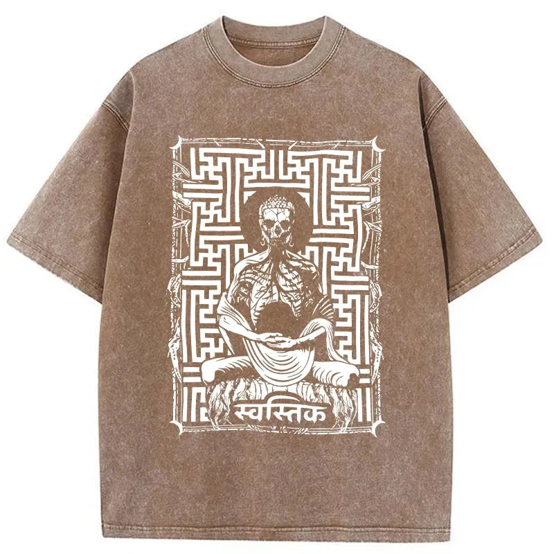 Tokyo-Assassin Sayagata Buddha Graphic Washed T-Shirt-Tokyo-Assassin