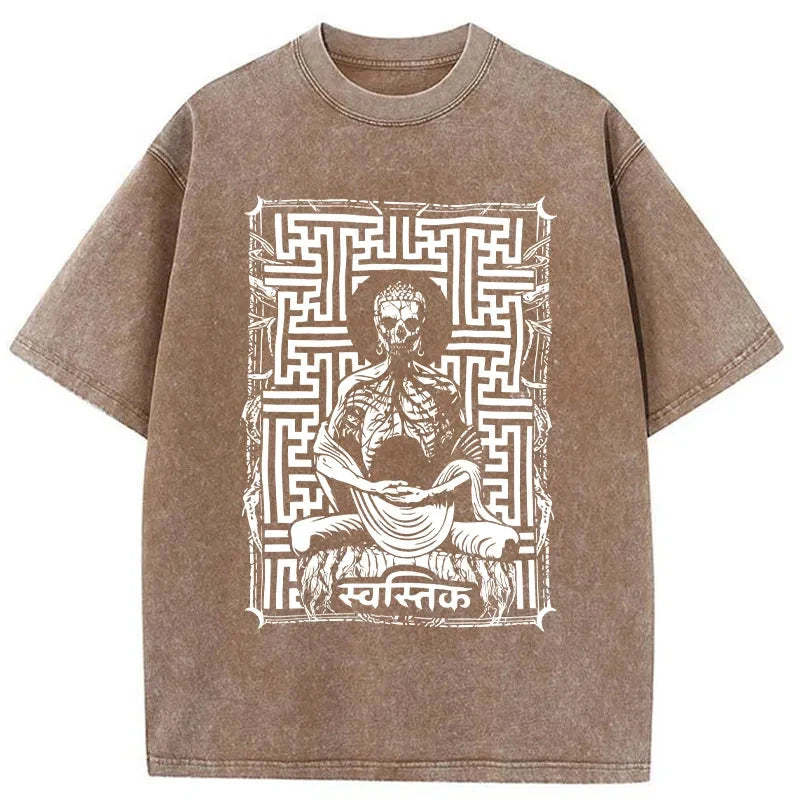 Tokyo-Assassin Sayagata Buddha Graphic Washed T-Shirt-Tokyo-Assassin