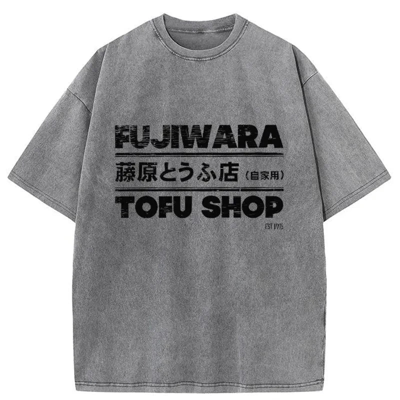 Tokyo-Assassin Fujiwara Tofu Shop Washed T-Shirt-Tokyo-Assassin