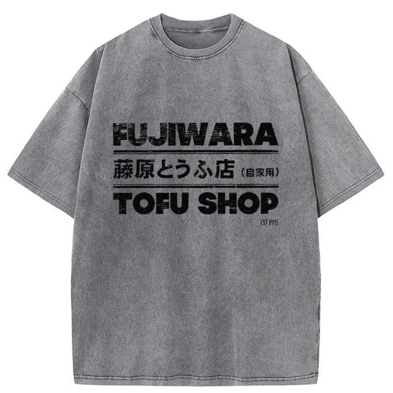 Tokyo-Assassin Fujiwara Tofu Shop Washed T-Shirt-Tokyo-Assassin