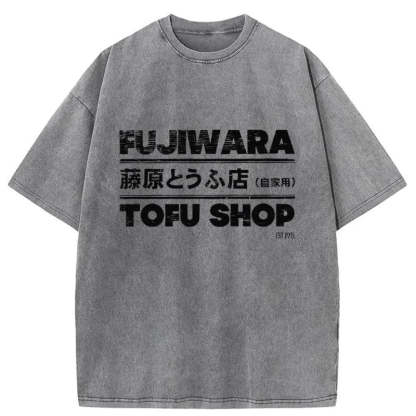 Tokyo-Assassin Fujiwara Tofu Shop Washed T-Shirt-Tokyo-Assassin