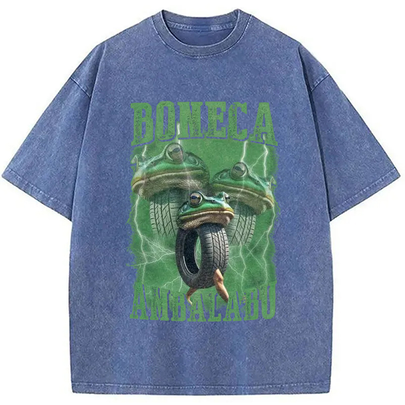 Tokyo-Assassin Boneca Ambalabu Meme Washed T-Shirt-Tokyo-Assassin