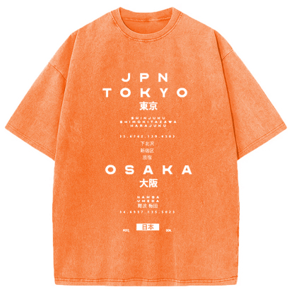 Tokyo-Assassin Tokyo and Osaka City District Washed T-Shirt-Tokyo Assassin
