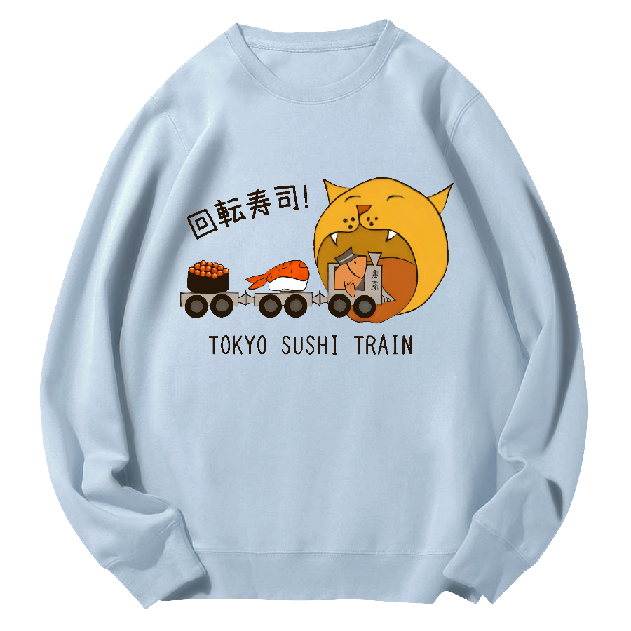 Tokyo Sushi Round Neck Sweatshirt-Zazasy