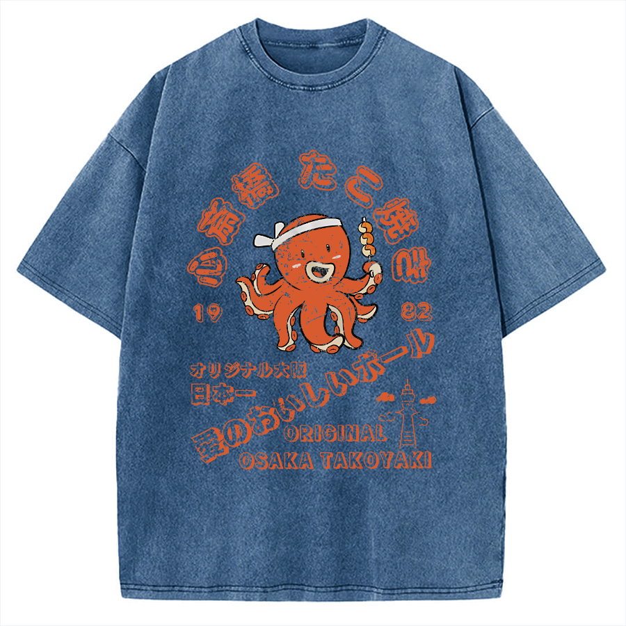 Osaka Shinsaibashi Takoyaki 1982 Vintage Washed T-shirt