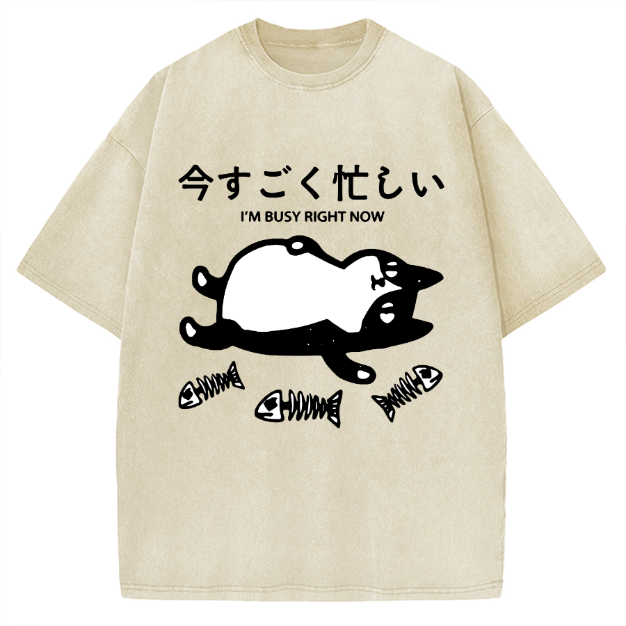 Tokyo-Tiger I'm Busy Right Now Vintage Washed T-shirt