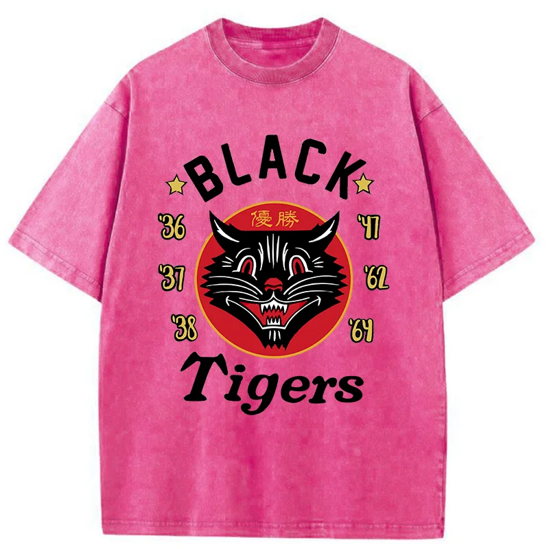 Tokyo-Assassin Japanese Black Tigers Washed T-Shirt-Tokyo-Assassin