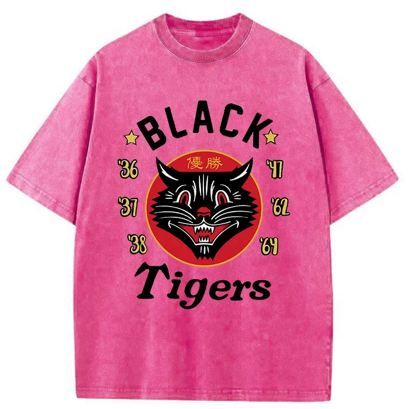 Tokyo-Assassin Japanese Black Tigers Washed T-Shirt-Tokyo-Assassin