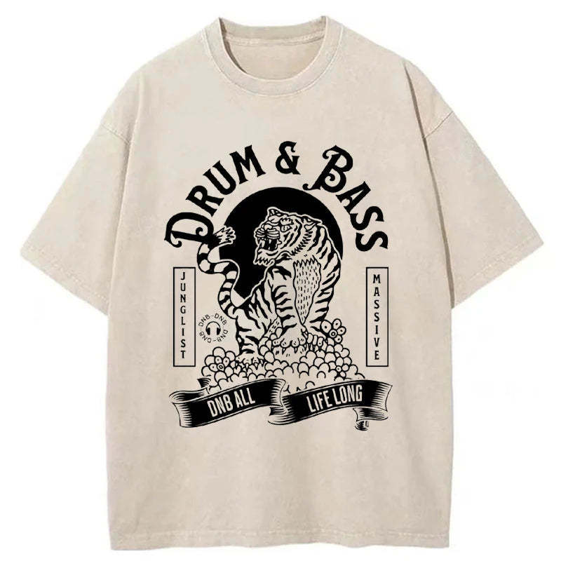 Tokyo-Assassin Drum & Bass Tiger Washed T-Shirt-Tokyo-Assassin