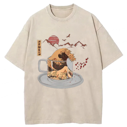 Tokyo-Assassin Vintage Coffee Wave Japan Washed T-Shirt-Tokyo-Assassin