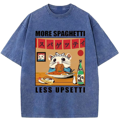 Tokyo-Assassin More Spaghetti Less Upsetti Hamster Washed T-Shirt-Tokyo-Assassin