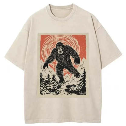 Tokyo-Assassin Bigfoot Monster Japanese Washed T-Shirt-Tokyo-Assassin