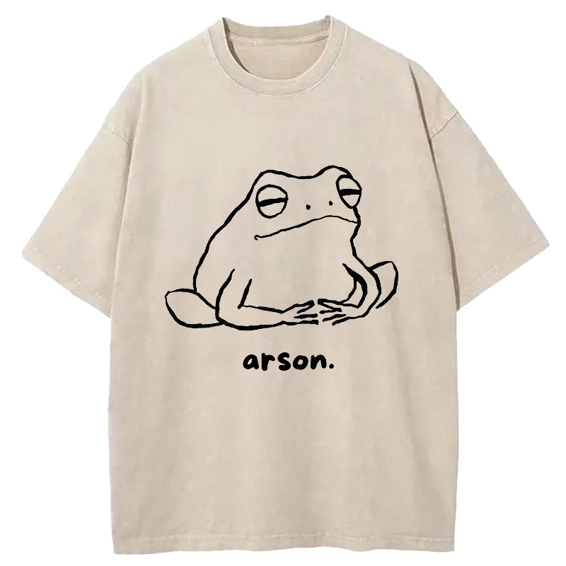 Tokyo-Assassin Japan Arsonist Frog Washed T-Shirt-Tokyo-Assassin