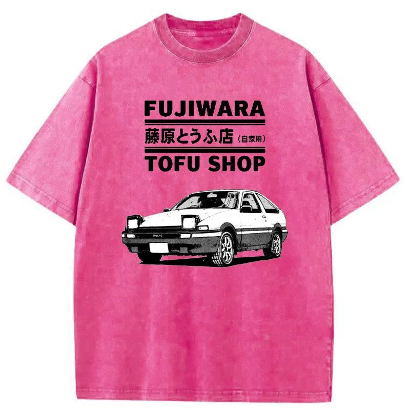Tokyo-Assassin Fujiwara Tofu Shop Japan Washed T-Shirt-Tokyo Assassin