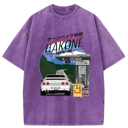 Tokyo-Assassin Hakone Nissan Skyline R32 JDM Washed T-Shirt-Tokyo-Assassin