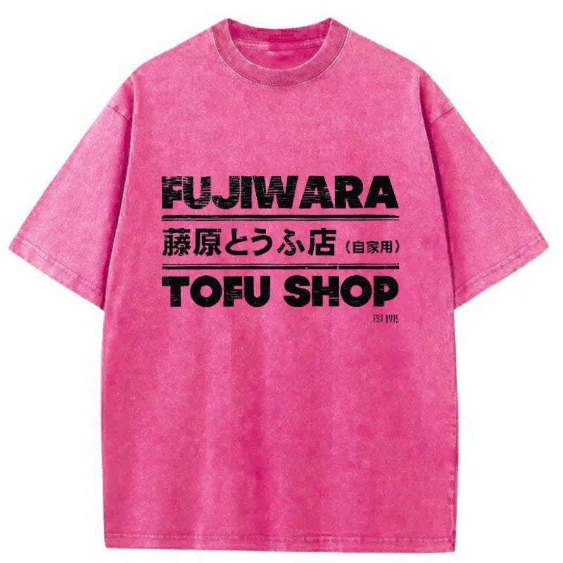 Tokyo-Assassin Fujiwara Tofu Shop Washed T-Shirt-Tokyo-Assassin