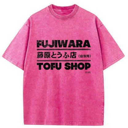 Tokyo-Assassin Fujiwara Tofu Shop Washed T-Shirt-Tokyo-Assassin