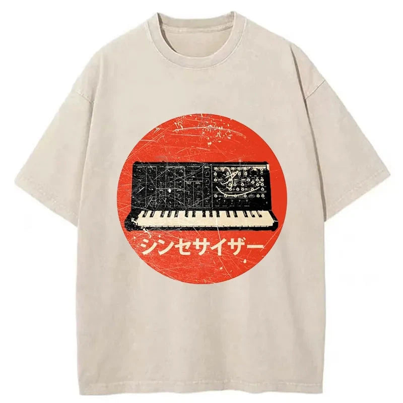 Tokyo-Assassin Vintage Synthesizer Japanese Washed T-Shirt-Tokyo-Assassin